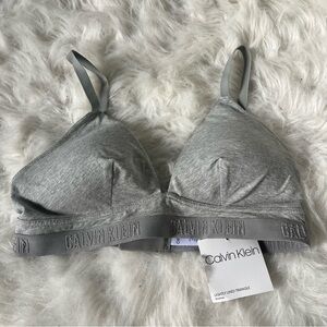 NWT Calvin Klein Gray Lightly Lined Triangle Bralette